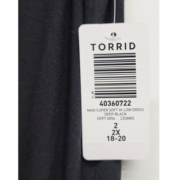 NWT Torrid 2 Black Maxi Super Soft Hi-Low Dress 2X 18 20 - Picture 6 of 8